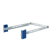 1U 2Post Universal Rail 24in Depth with Wirebar (1UKIT-009) Flush Mounted