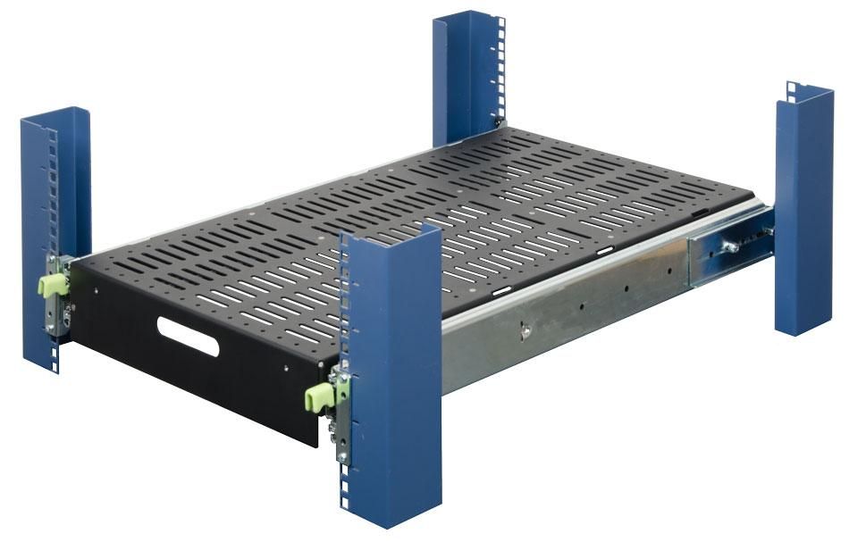 2U Extreme Heavy Duty Sliding Shelf 28in Depth 500 lbs