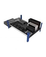 1U Modular Sliding Shelf 28" with 2U Cantilever Modular Shelf 13" Installed with installed brackets