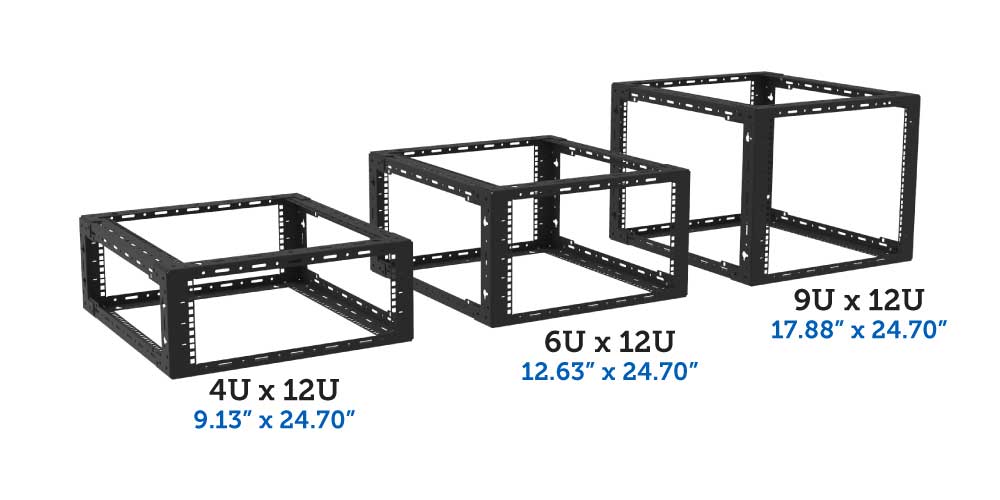 4U, 6U, 9U x 12U desktop rack