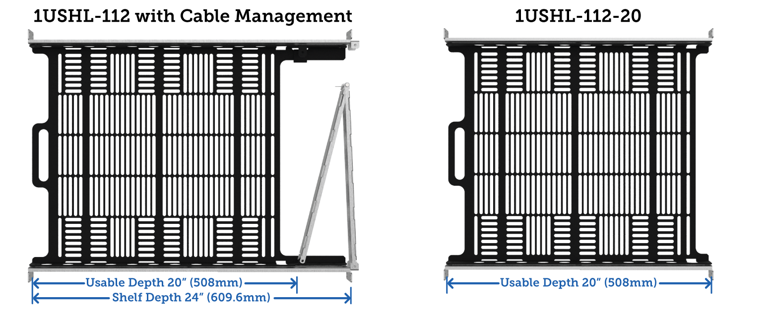 sliding seismic transport shelf cable management bar
