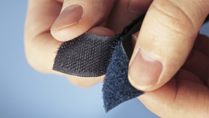 hand holding hook-and-loop