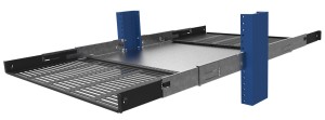 Dual-2-Post-Rack-Sliding-Shelf-slid-out